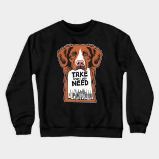 Toller Nova Scotia Duck Tolling Retriever Biting A Paper Of Choice Crewneck Sweatshirt